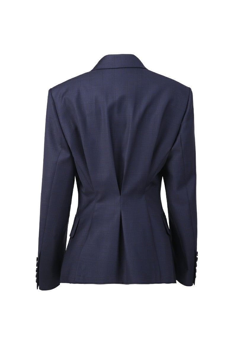 Helen Navy Single-Breasted Suit Jacket