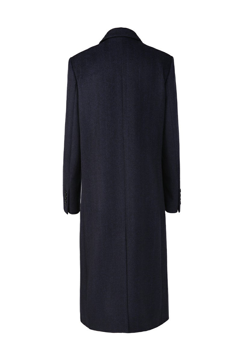 Juliette Navy Double-Breasted Overcoat