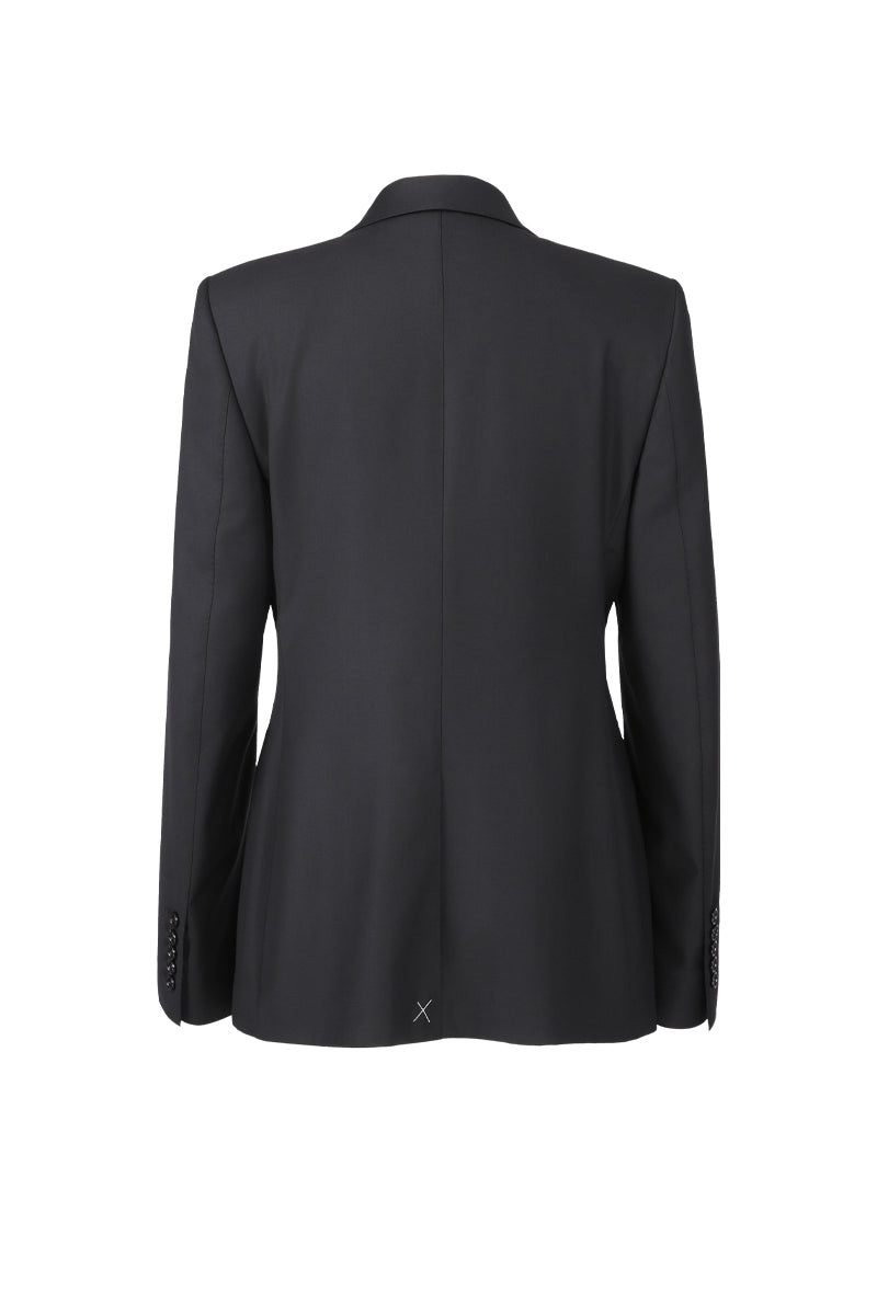 Anne Black Single-Breasted Suit Jacket