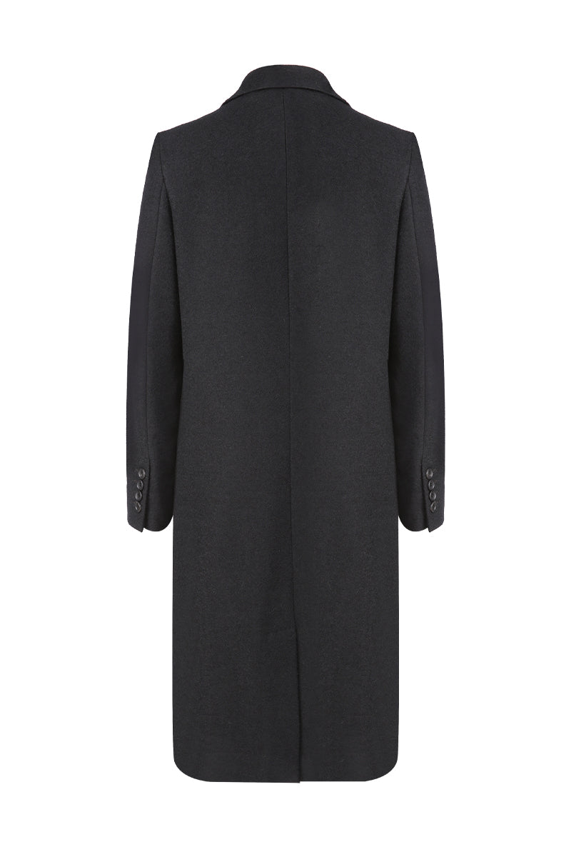 Charlotte Black Double-Breasted Overcoat