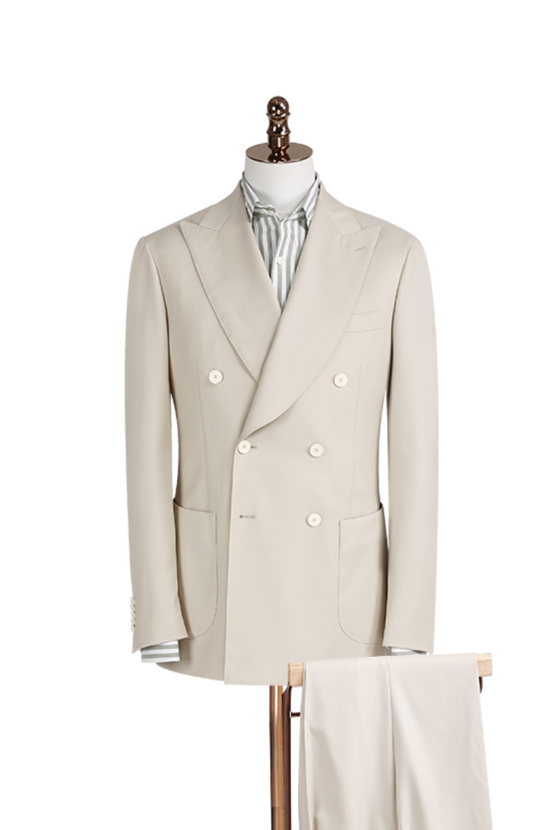 Vitale Barberis Canonico 1663 Sand Grey Double-Breasted Suit