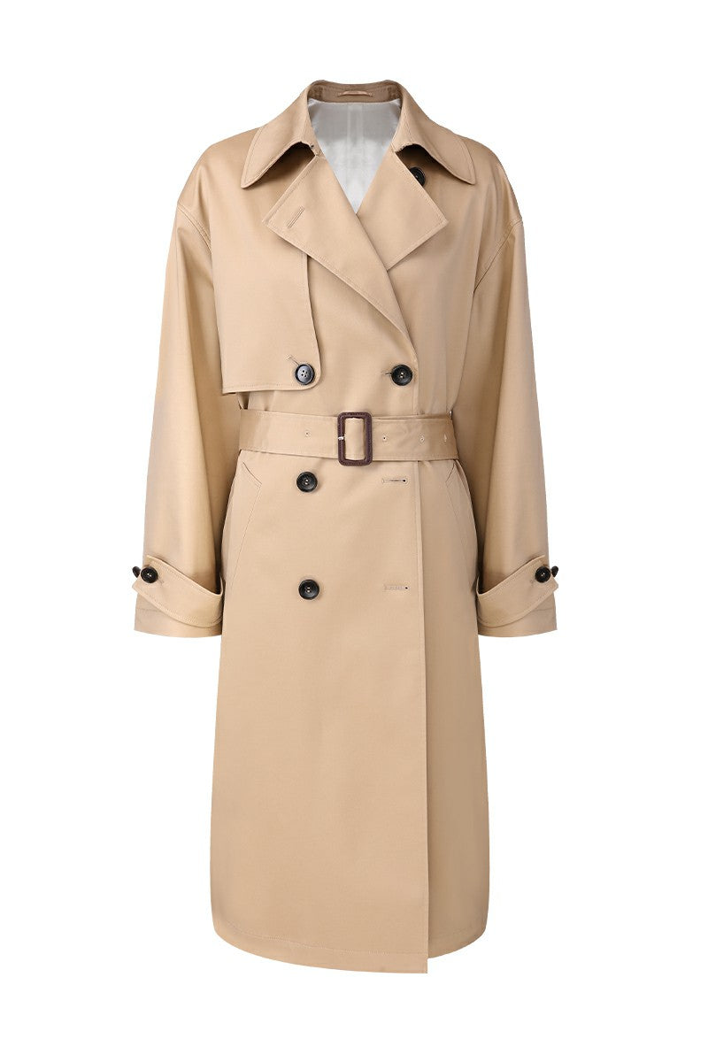 Alexandra Khaki Belted Trench Coat