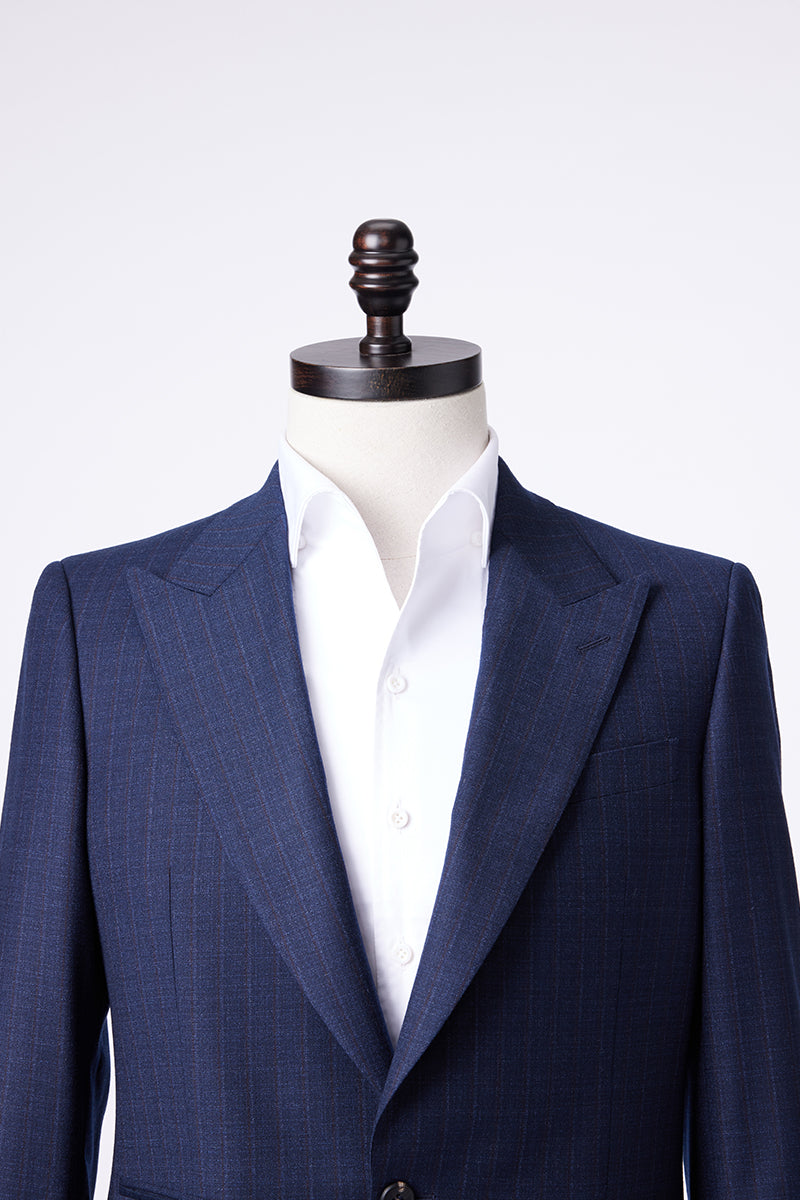 David Gingham Navy Suit