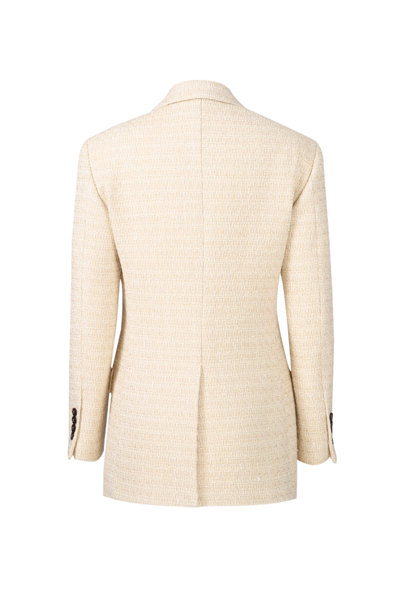 Isabelle Beige Double-Breasted Suit Jacket