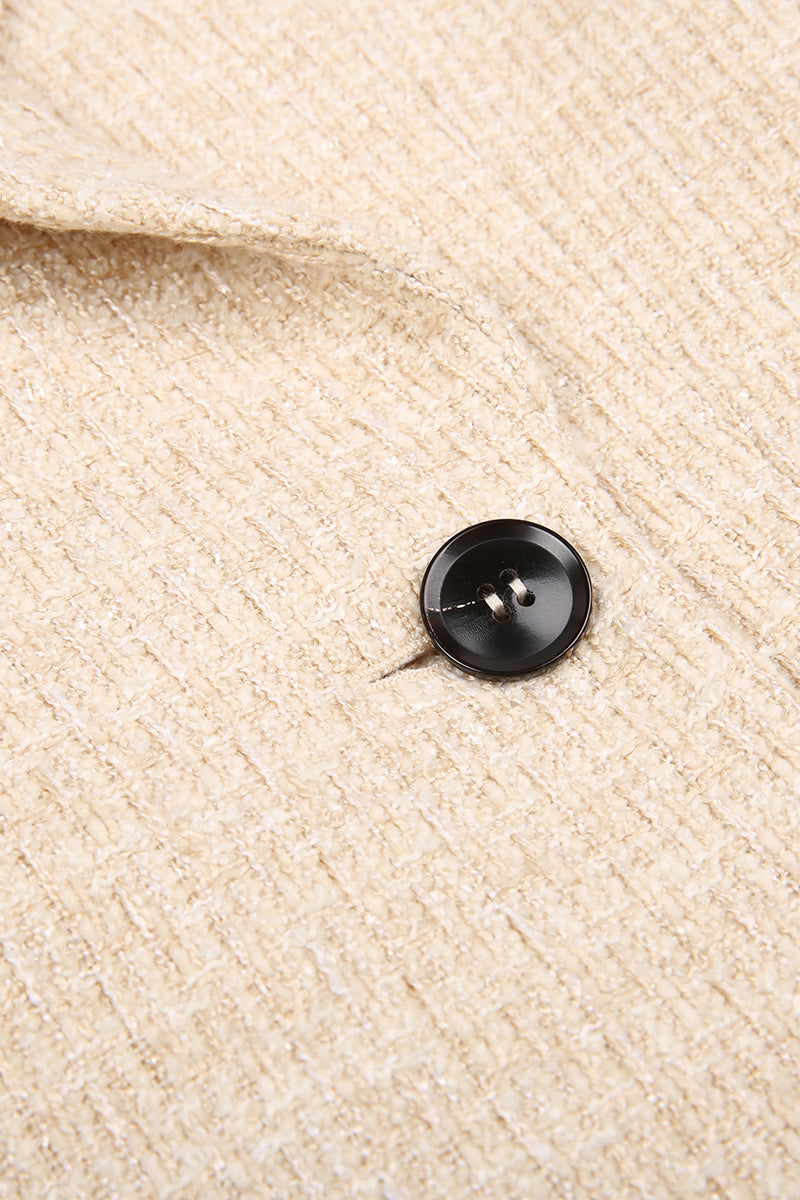 Isabelle Beige Double-Breasted Suit Jacket