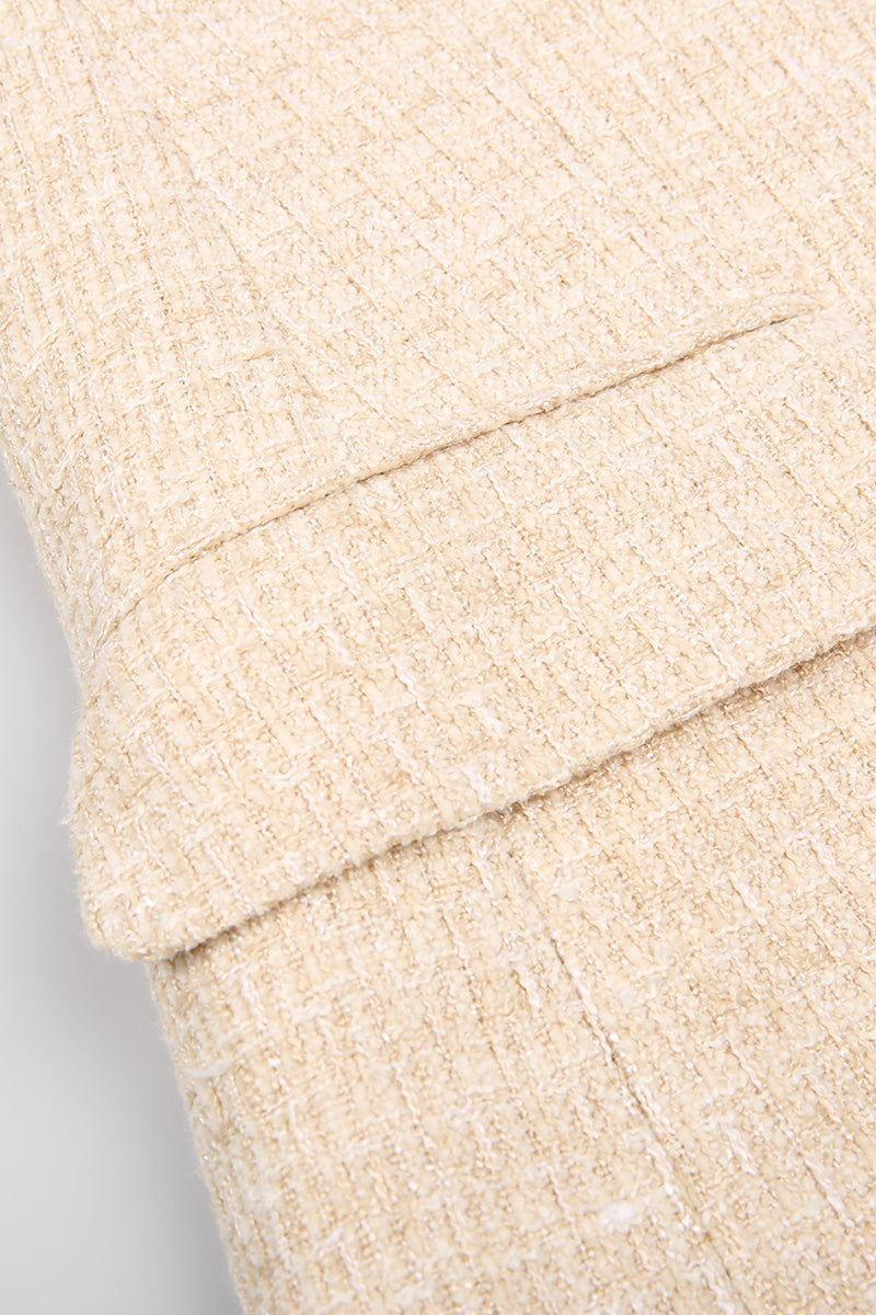 Isabelle Beige Double-Breasted Suit Jacket