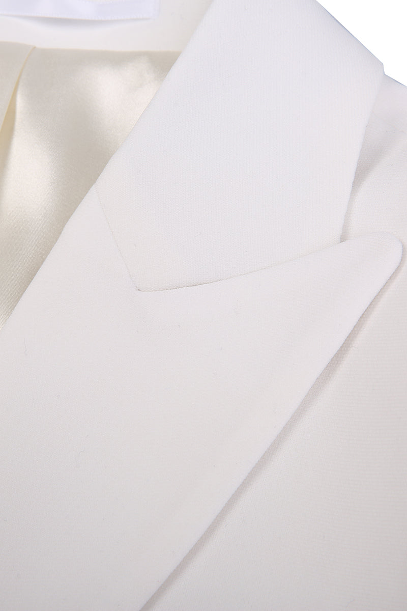 Elizabeth White Single-Breasted Suit Jacket