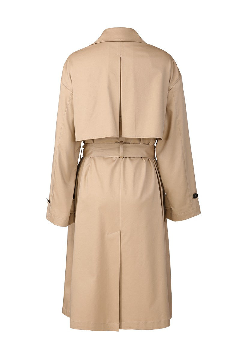 Alexandra Khaki Belted Trench Coat