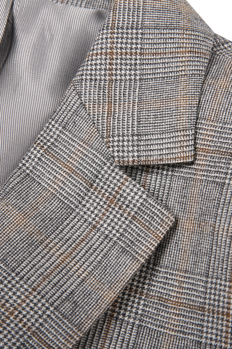Chelsea Grey Plaid Single-Breasted Suit