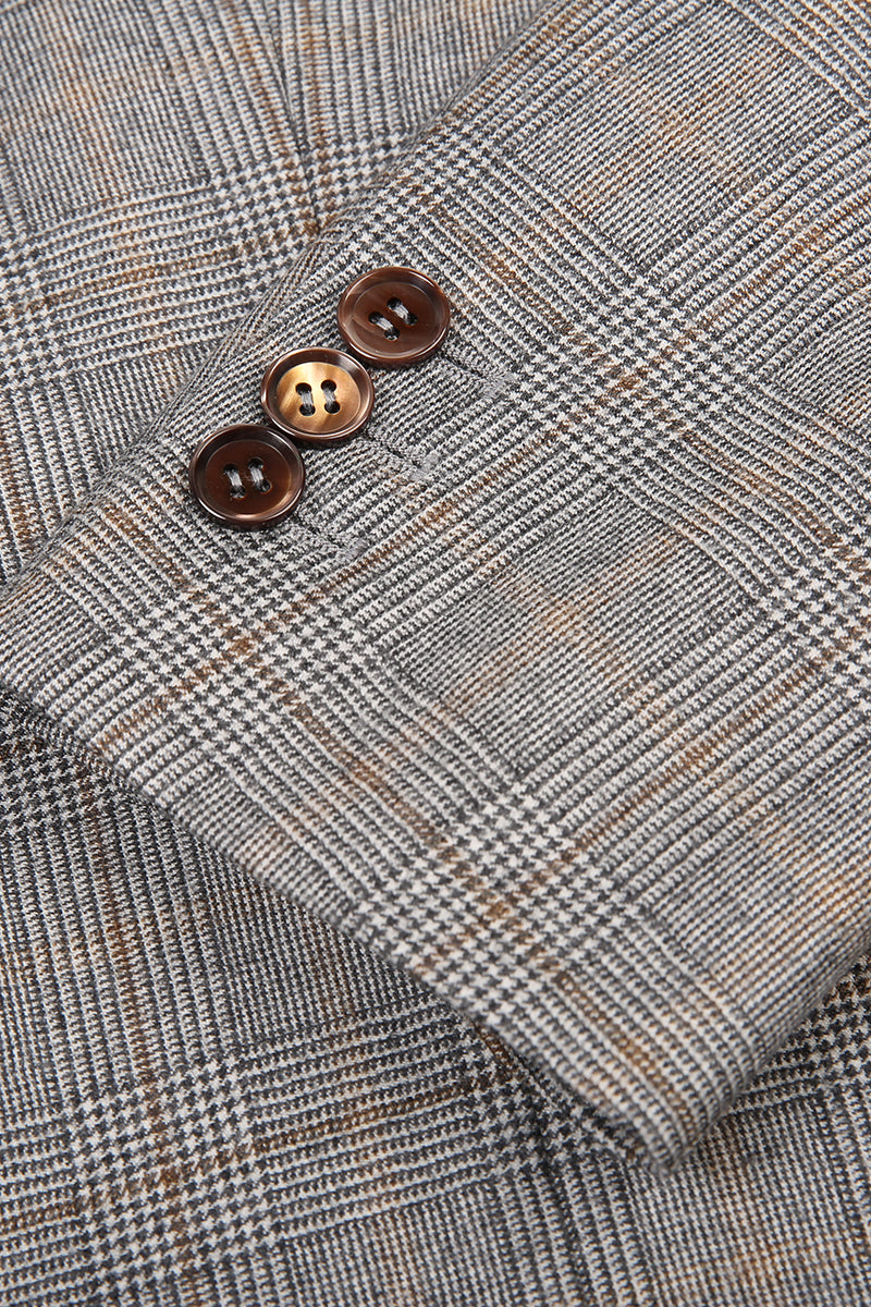 Chelsea Grey Plaid Single-Breasted Suit