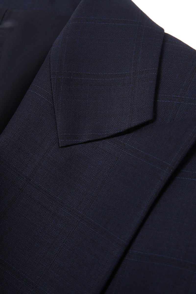 Helen Navy Single-Breasted Suit Jacket