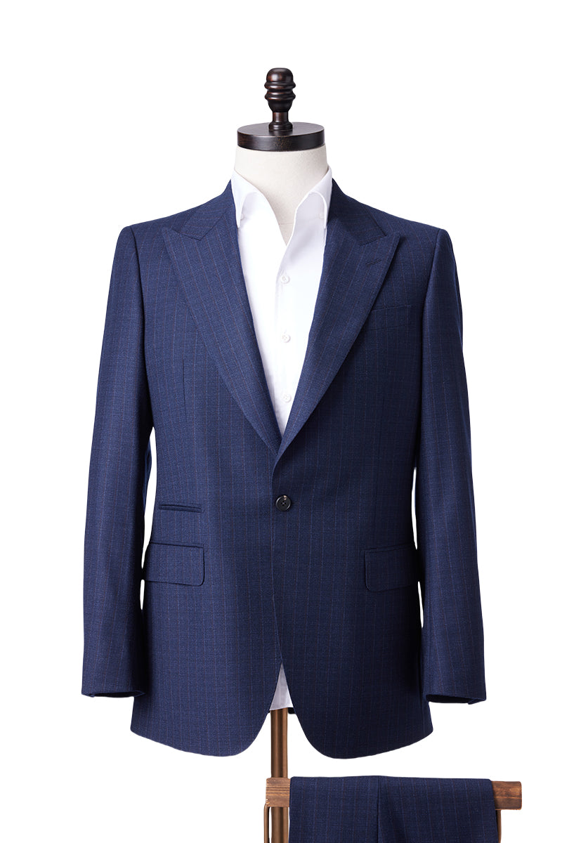 David Gingham Navy Suit