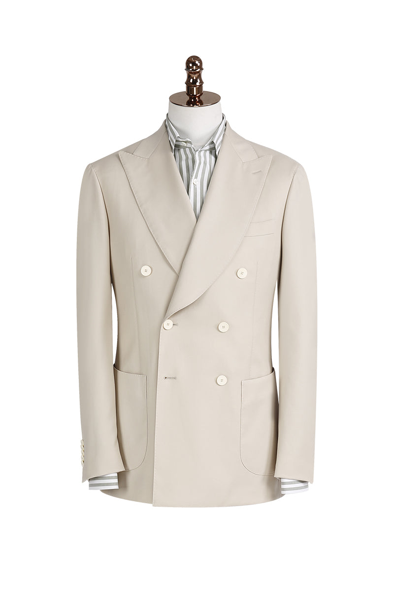 Vitale Barberis Canonico 1663 Sand Grey Double-Breasted Suit